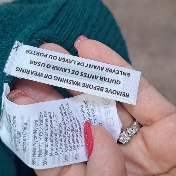 J. Crew Teal Merino Wool/Alpaca Balloon Sleeve Dress. Size Medium - Picture 9 of 10